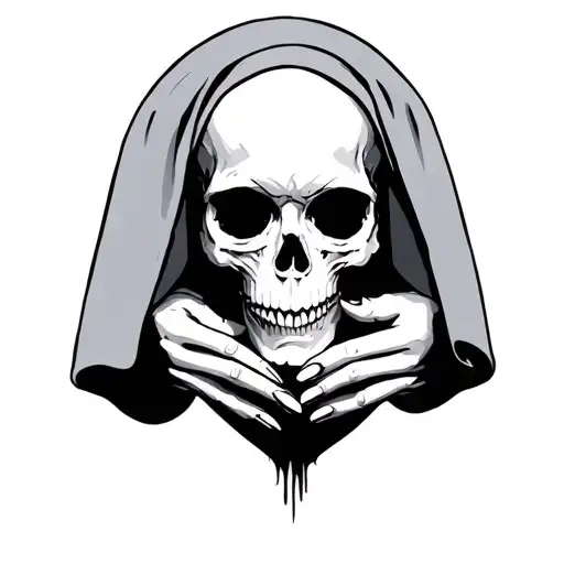 Nude Nun Hold Skull