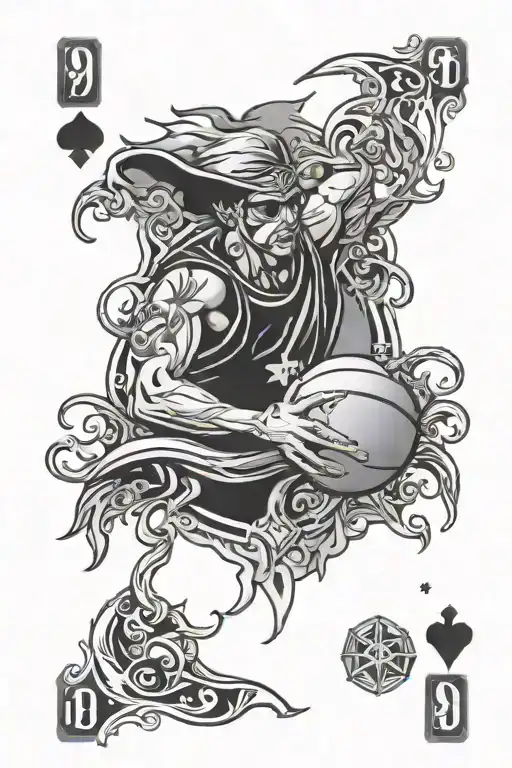 Basketball Theme Poker Card Design Featuring
