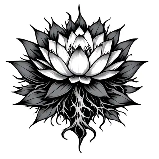 Lotus And Lightening With Roots