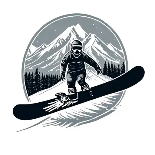 Snowboard See Forest Alps Nature