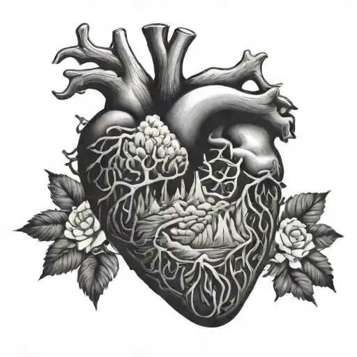 Anatomical Heart With Western Landscape
