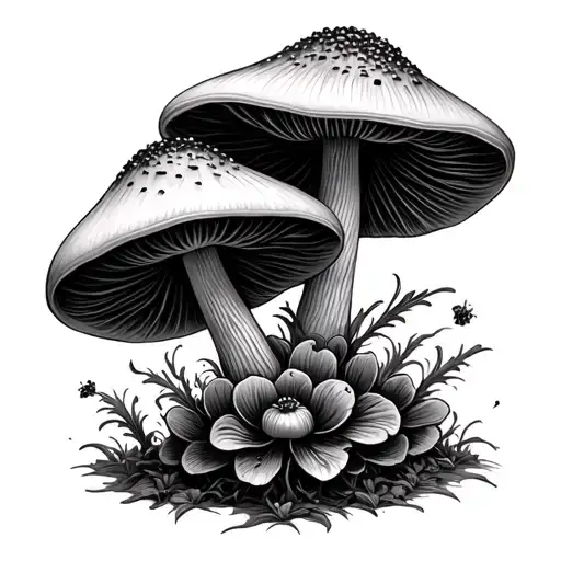 Mushroom Flower Gothic Style