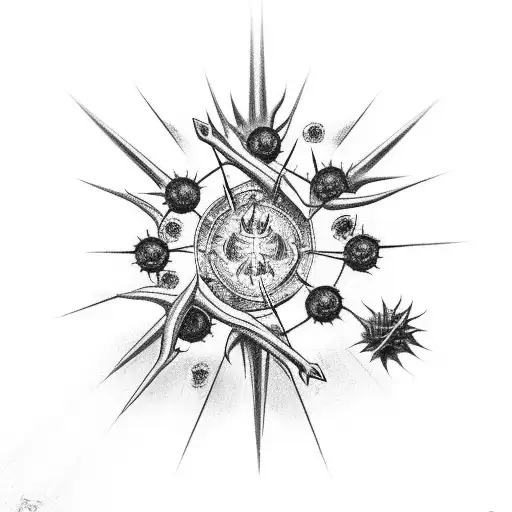 Circle Of Thorns With A Crucifix In The Center