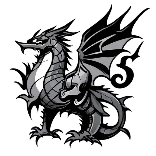 Fine Line Ironman Wales Tattoo Design