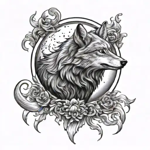 Moon With Wolf Spirit