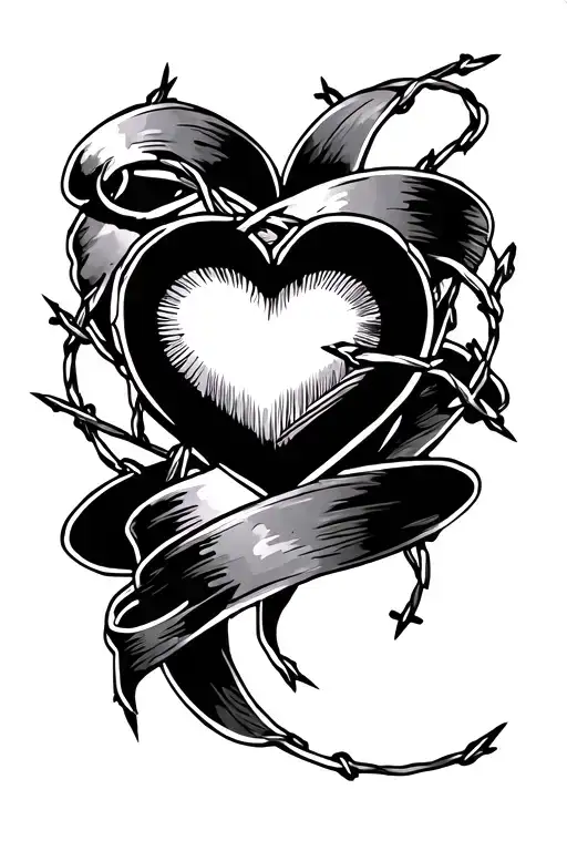 Western Style With Barb Wire Heart