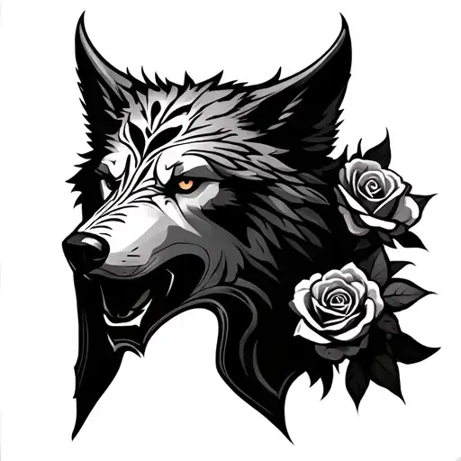 Roses Dying Wolf Tribal Helmet Spartan