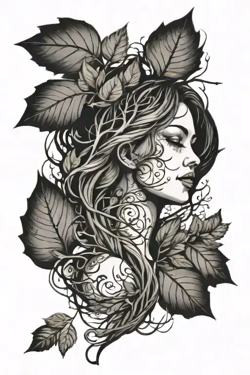 Women Silloutte Trees Leaves Earthy Power Strength Fly Away