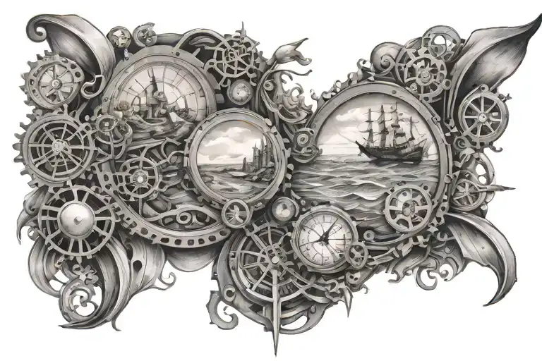 Steampunk Ocean Scene