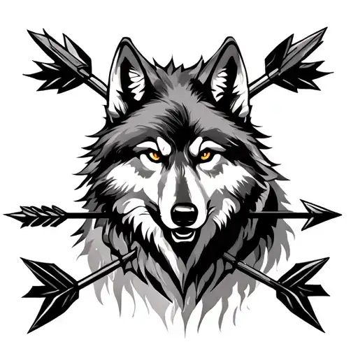Wolf With Arrows In Back