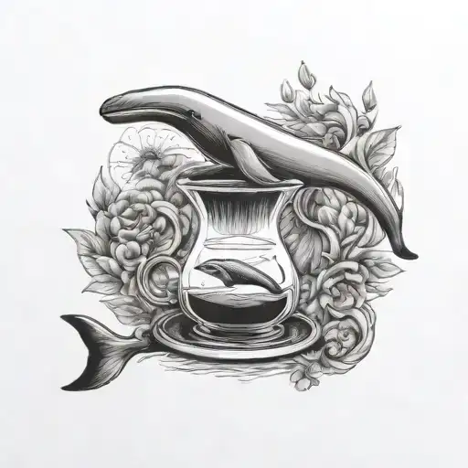 Chemex Style Coffee Maker With A Whale In The Coffee