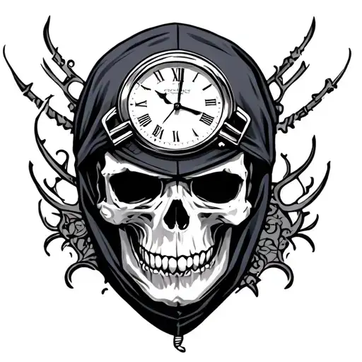Skull Balaclava With Time Piece