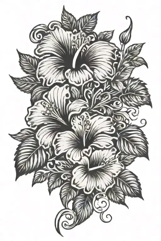 The Name Londyn With A Vine And Hibiscus Flower Blooming