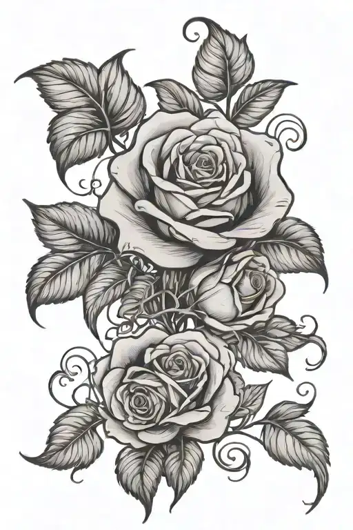 Rose With Vines And Flowers Blooming