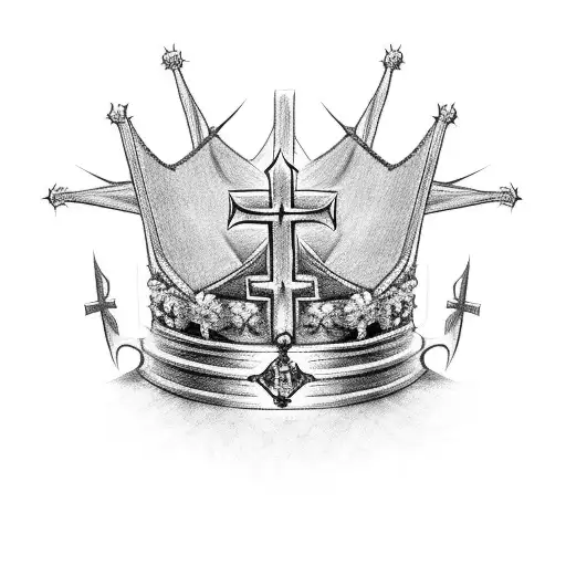 Crown Of Thorns With A Cross In The Middle