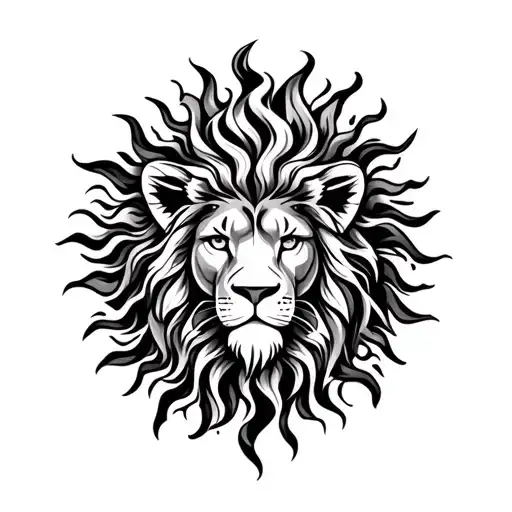 Sun Tribal Wrist Tattoo With A Lion Inside Very Female