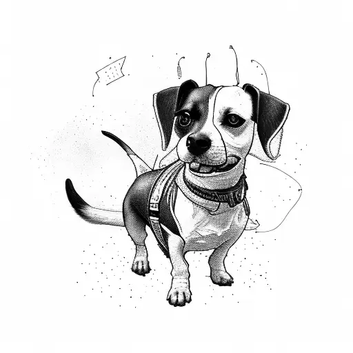 A Jack Russell Terrier Wearing Headphones With A Positive Quote