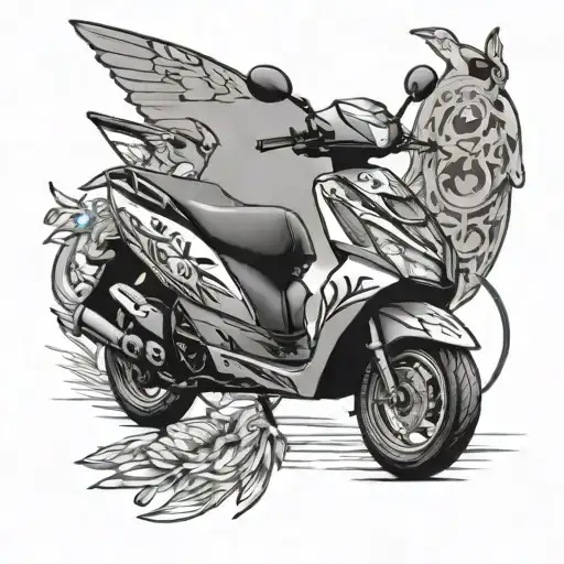 Honda Dio Scooter With Bird And Dog