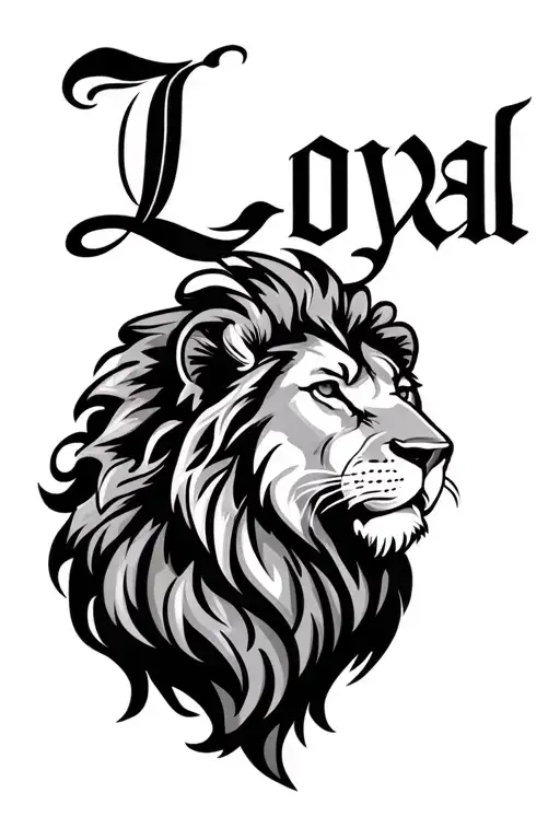 Word Loyal With An Lion Head