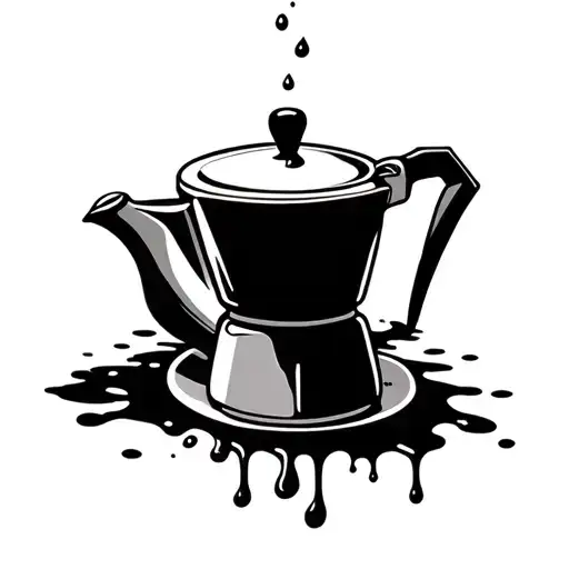 Moka Pot Spill Coffee Makes California Silhouette
