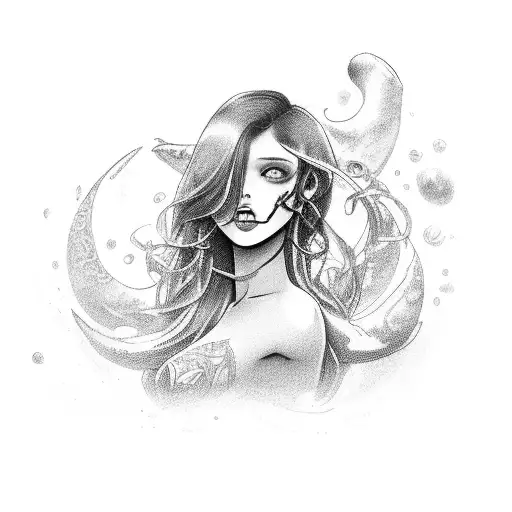 Hot Beautiful Hansdome Fullbody Mermaid With Open Hair