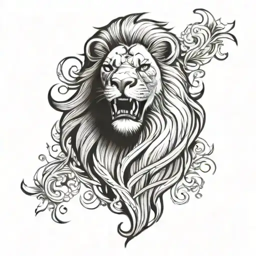 Lion Tattoo For Chest And Continuing To Top Of Shoulder