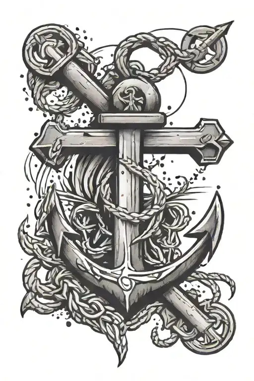 Anchor With The Navy Mineman Rating Symbol In The Middle