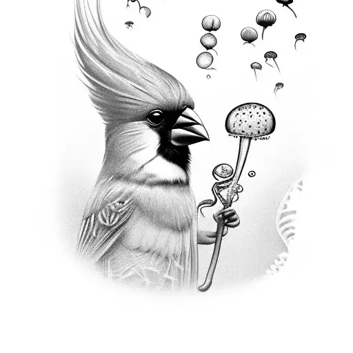 Cardinal With Jellyfish