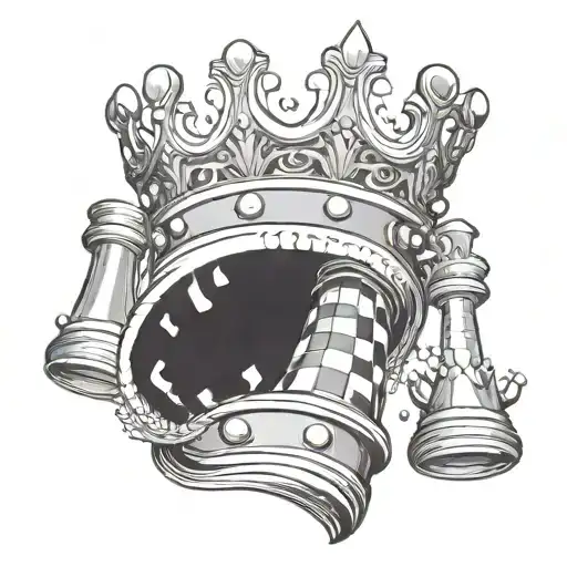 A Crown Made Out Of Chess Pieces