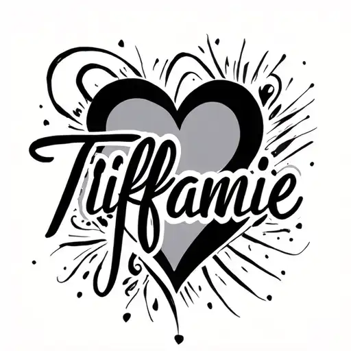 The Name Tiffanie In Script With A Heart