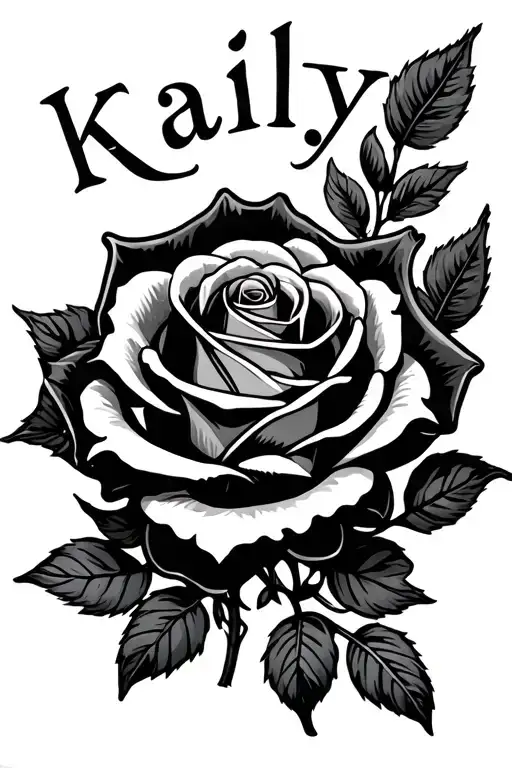 Rose With The Name Kailyn As The Stem Going