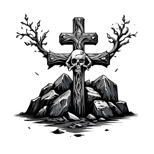 Cross With Rock Bottom Overcoming Addiction