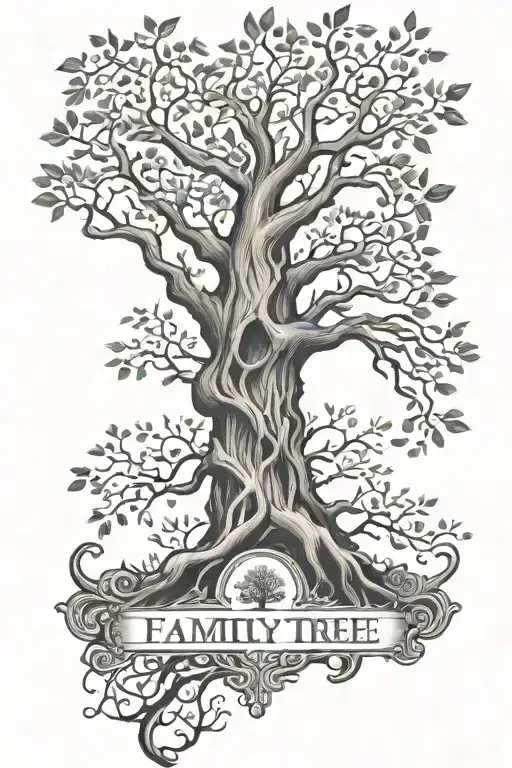 Family Tree And Tribute Tattoo Combining Elements