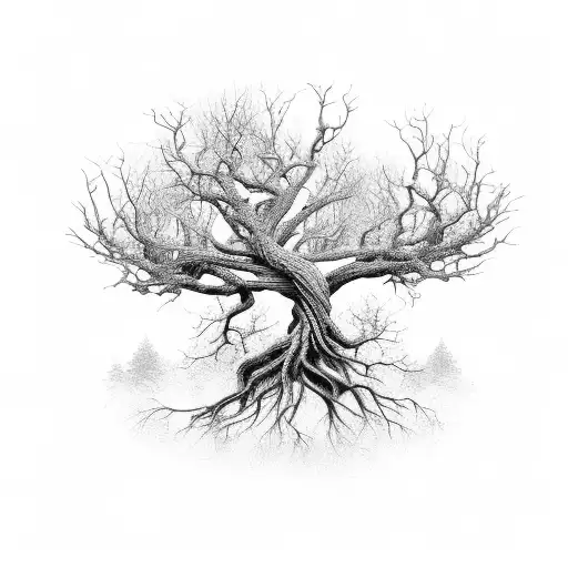 A Majestic Tree With Intricate Roots Growing Underwater