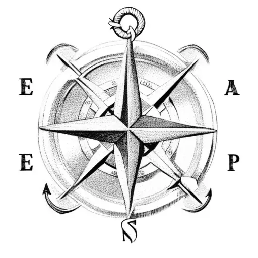 Anchor And A Compass Indicating Strength