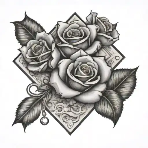 Stunning Diamonds With Roses And Money Notes