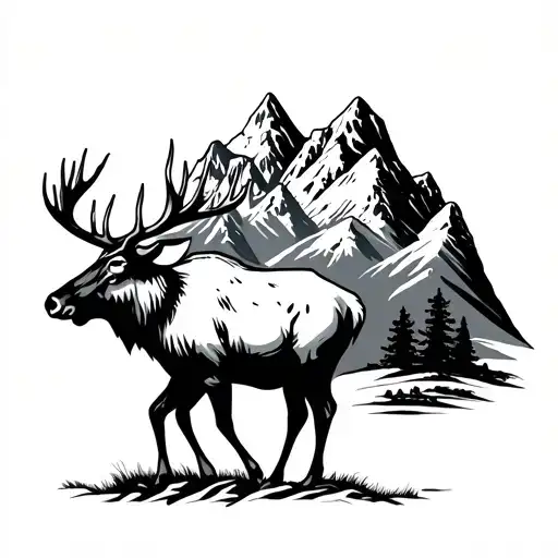 Mountain Elk Surrounded