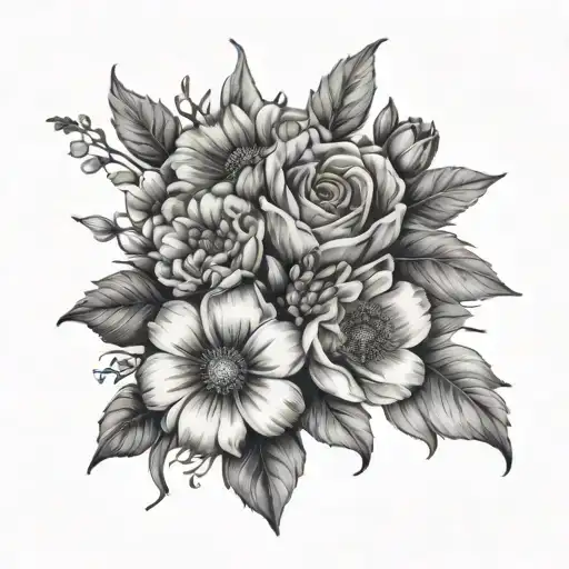 April June July October Birth Flower Bouquet