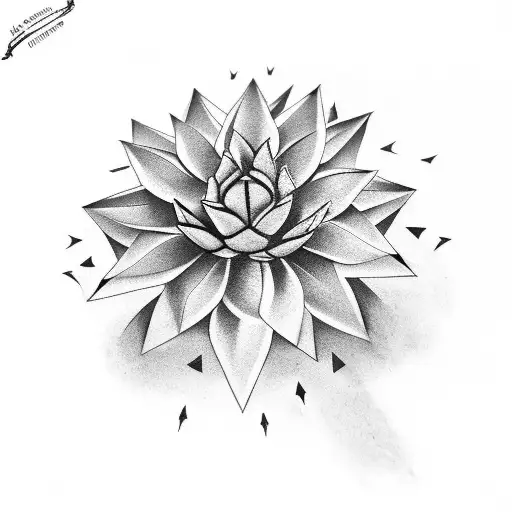 A Symbolic Tattoo Of A Cactus Surrounded By Wildflowers