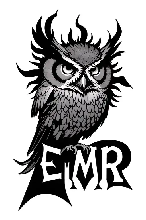 Sun And Owl Initials Emr