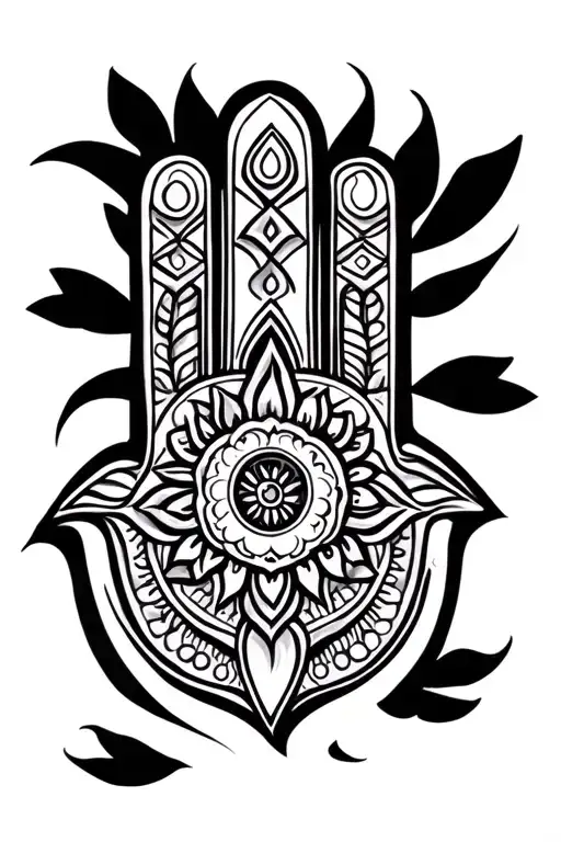 Fine Line Hamsa