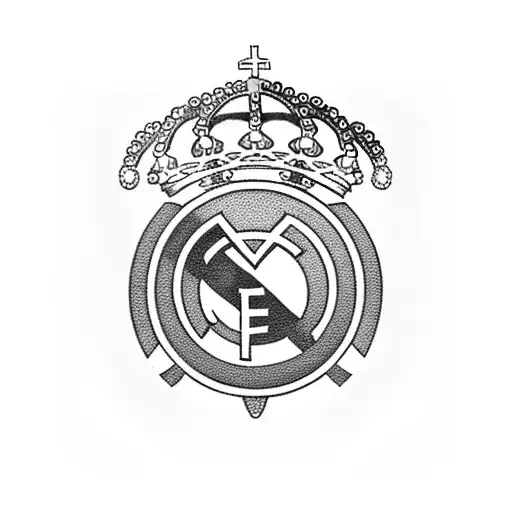 Real Madrid Crest With A Football