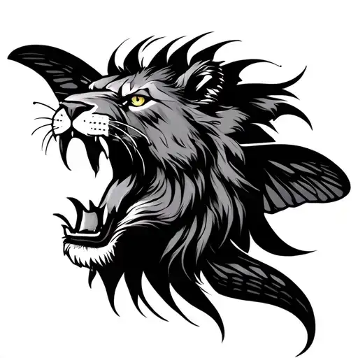 Moth With Roaring Lion Face Morphing