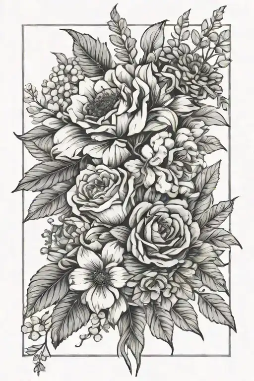 Stemmed Bouquet Of Birth Flowers