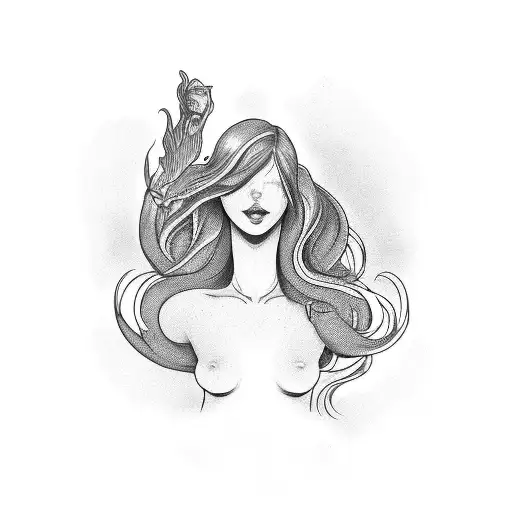 Hot Beautiful Hand Dome Mermaid With Open Hair