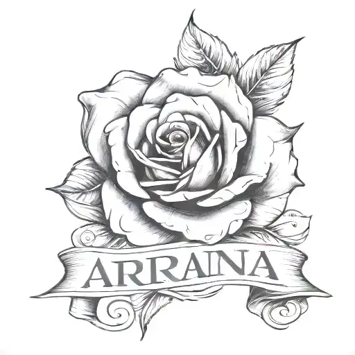 Rose With Ariana Name Written