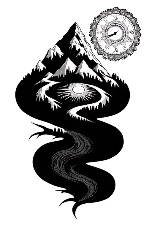 Montain Time Birth Mandala Life Intertwined