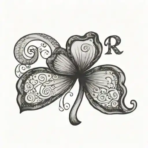 A Four Leaf Clover Made From The Following Letters R R F J