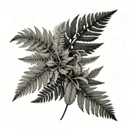 Lavender And Fern Leaf