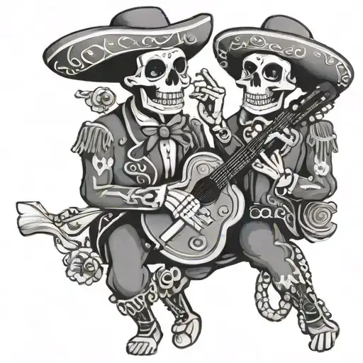 Day Of The Dead Skeleton Mariachi Band